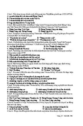 Đề thi Tốt nghiệp THPT môn Lịch sử
